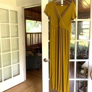 Golden Maternity Maxi Dress